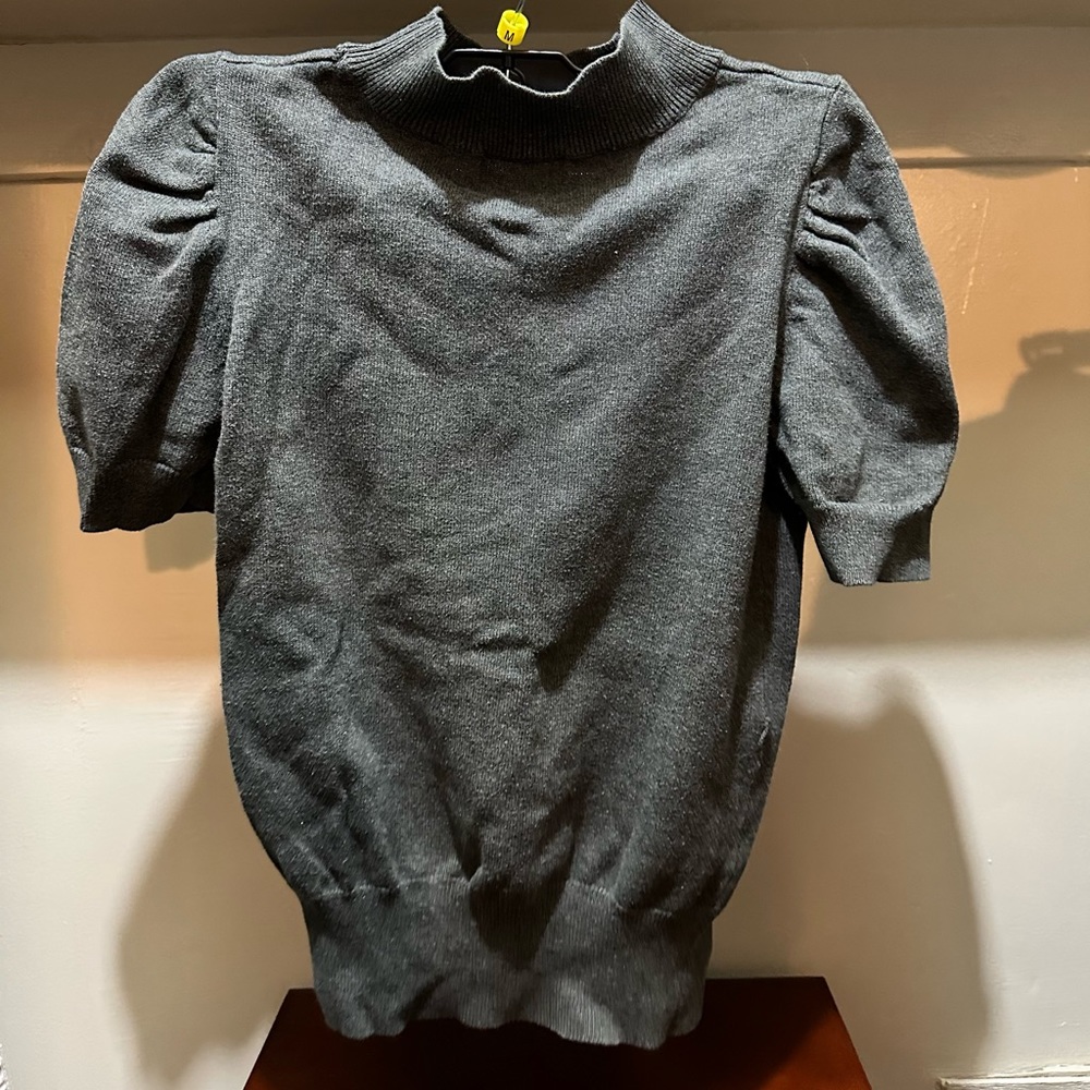 BCXgirl Mock Neck Puff Sleeves Shirt - Gray - Size XL